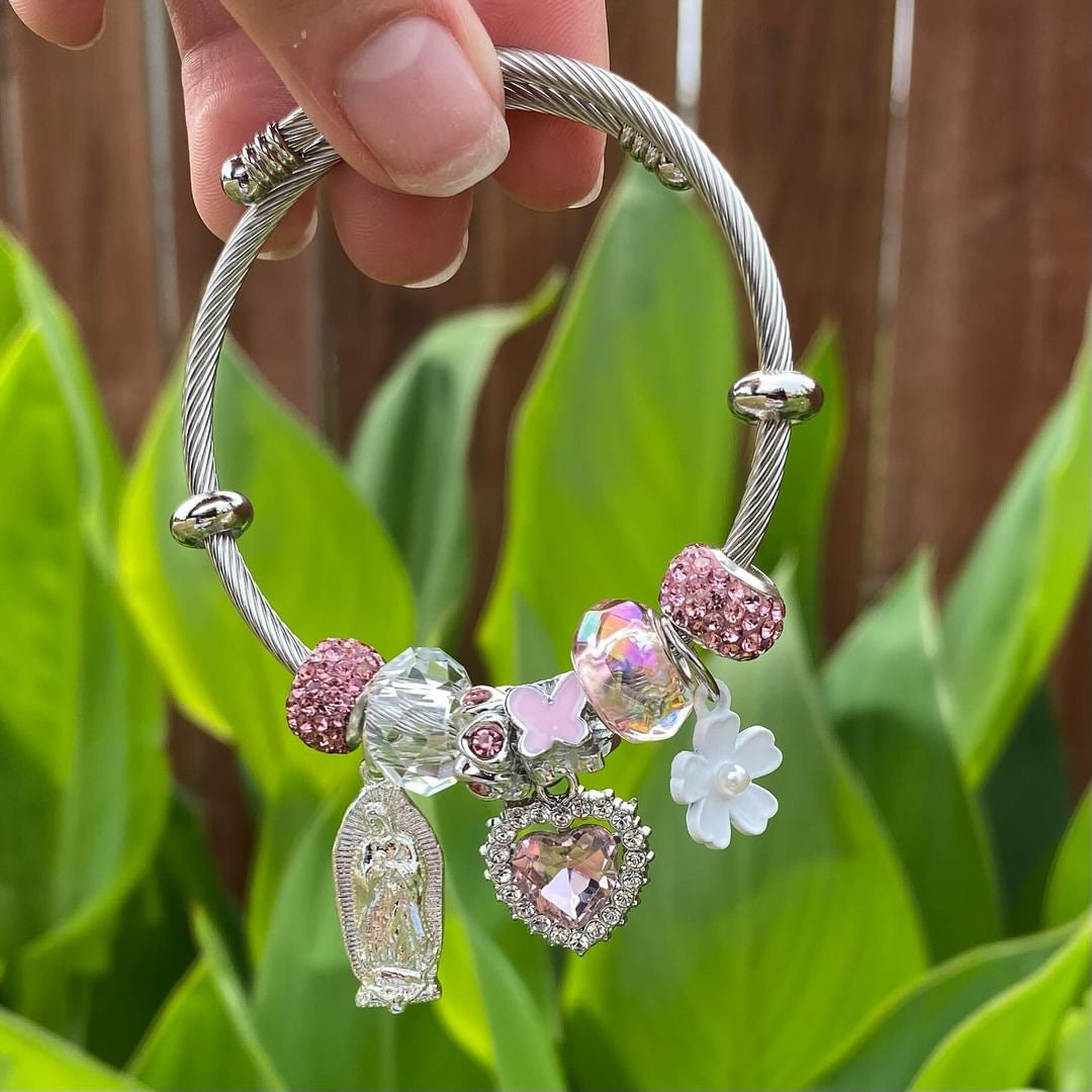 Silver charms bracelet