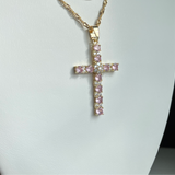 Pink  cross necklace
