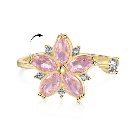 Flower Samara S925 Ring (adjustable) (spins)