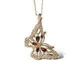 Red Te quiero Mariposa necklace