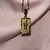 Square san Judas necklace