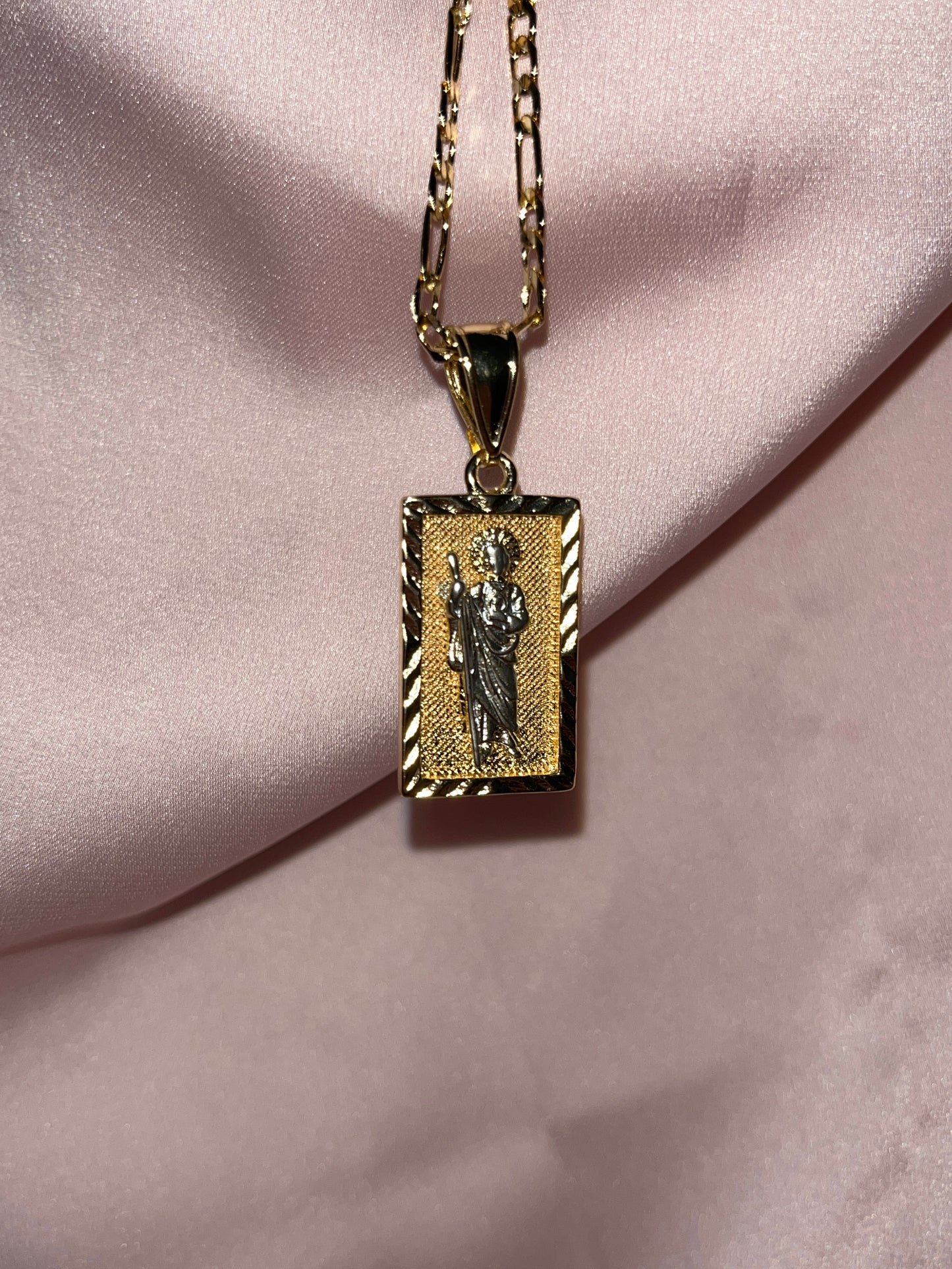 Square san Judas necklace